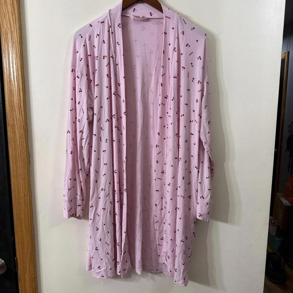 SKIMS Pink Cherry Print Robe